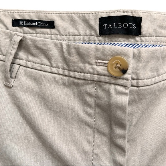 Talbots Cream Khaki Relaxed Chinos Trousers Pants - Picture 4 of 7